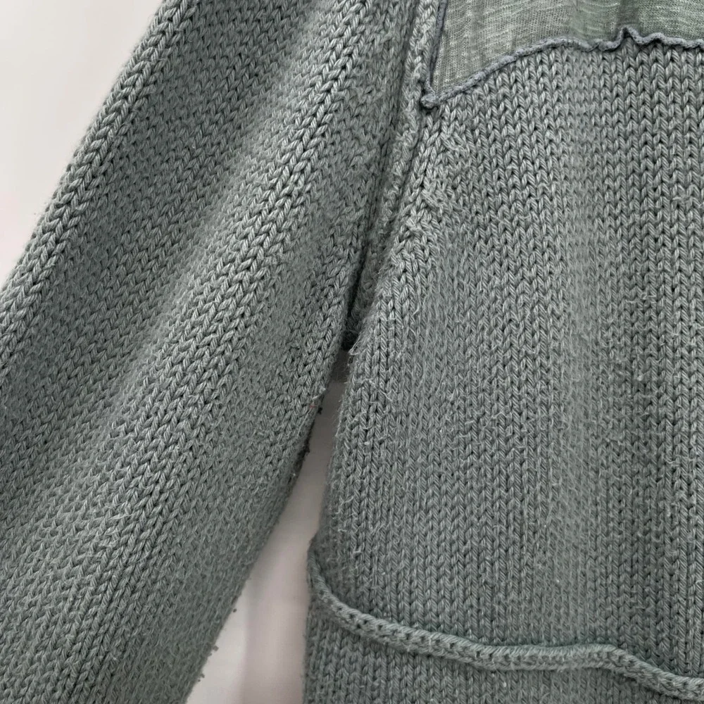 Pure Handknit‎ XS/S Button Up Cardigan Sweater Sage Green Cotton Bohemian
